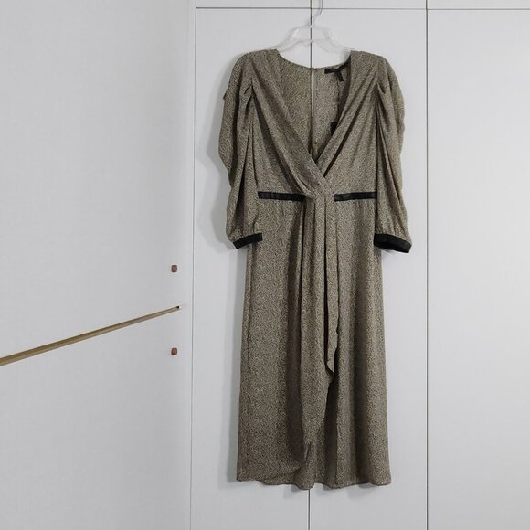 BCBCMAXAZRIA Wrap Dress Mini Camo Leopard Size 10 - Picture 1 of 7